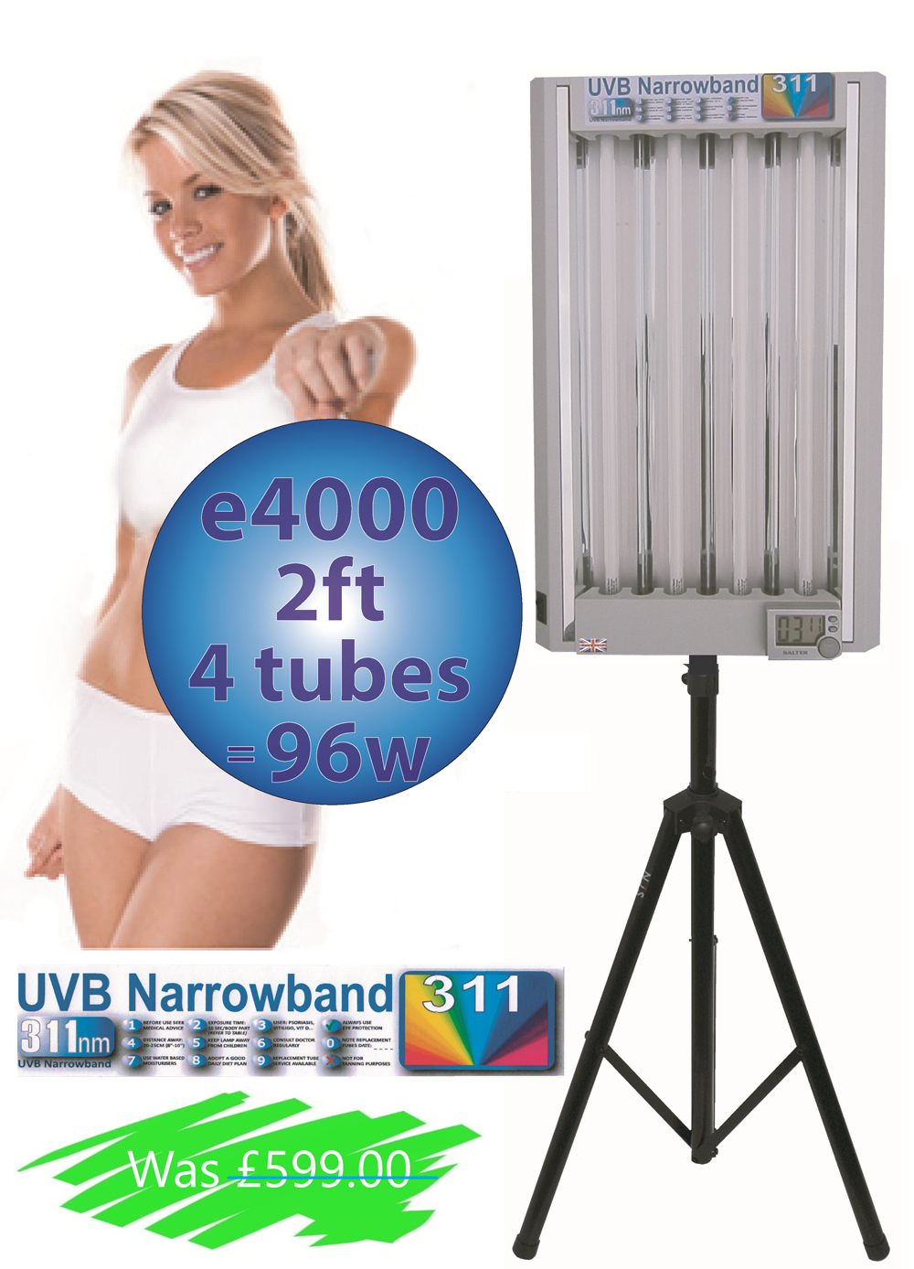 Uvb 311 nm on sale lamp
